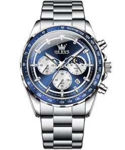 OLEVS 2945 Men’s Tachymeter Chronograph – Stainless Steel Series