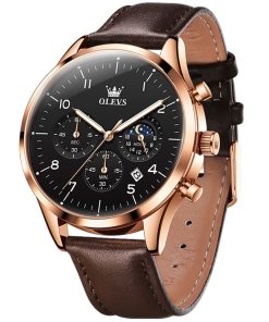 OLEVS 2882 Men’s Business Chronograph – Leather Strap Edition