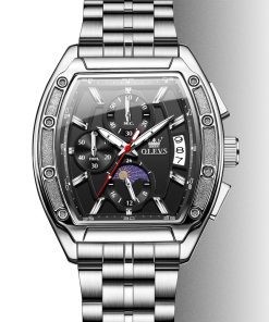 OLEVS 3661 Richard Style Chronograph Watch – Stainless Steel Edition