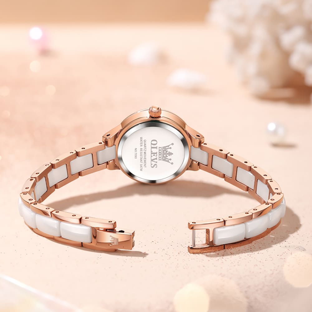 OLEVS 7093 Ceramic Luxe Crystal Watch - Image 4