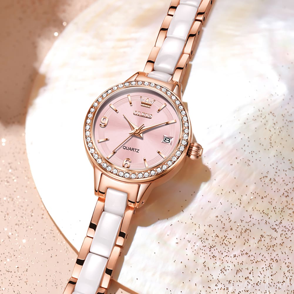 OLEVS 7093 Ceramic Luxe Crystal Watch - Image 5