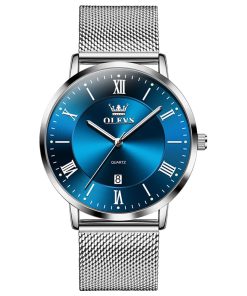 OLEVS 5623 Men’s Ultra-Slim Mesh Watch – Roman Numeral Series