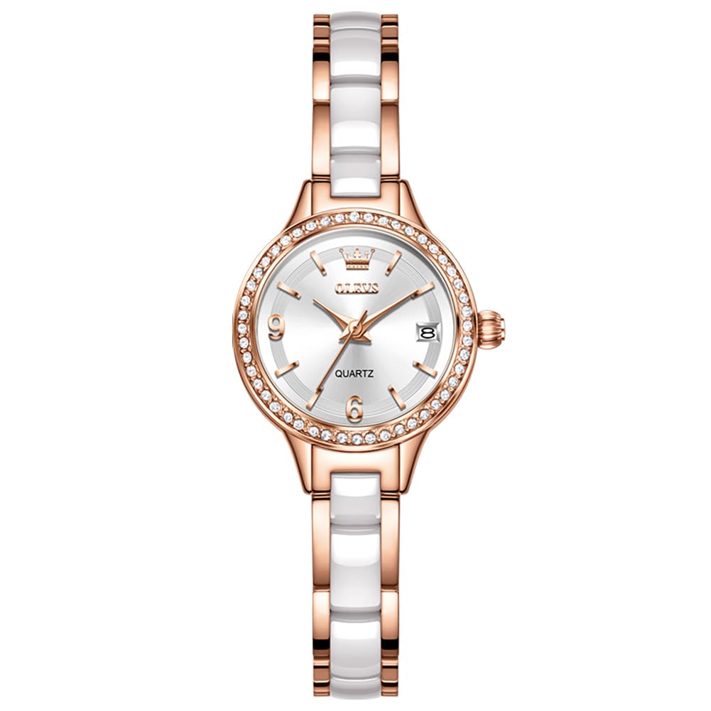OLEVS 7093 Ceramic Luxe Crystal Watch - Image 2