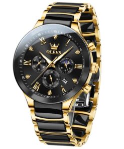 OLEVS 7004 Men’s Luxury Ceramic & Steel Chronograph Watch